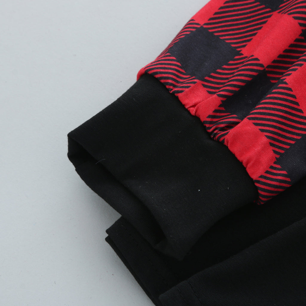 Christmas Tree Starry Plaid Print Long-sleeved Parent-child Outfit