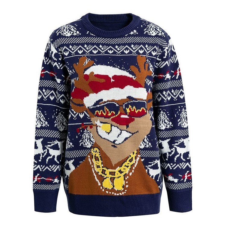 Printing Button O-neck Mens Girl Bottoming Cashmere Sweater