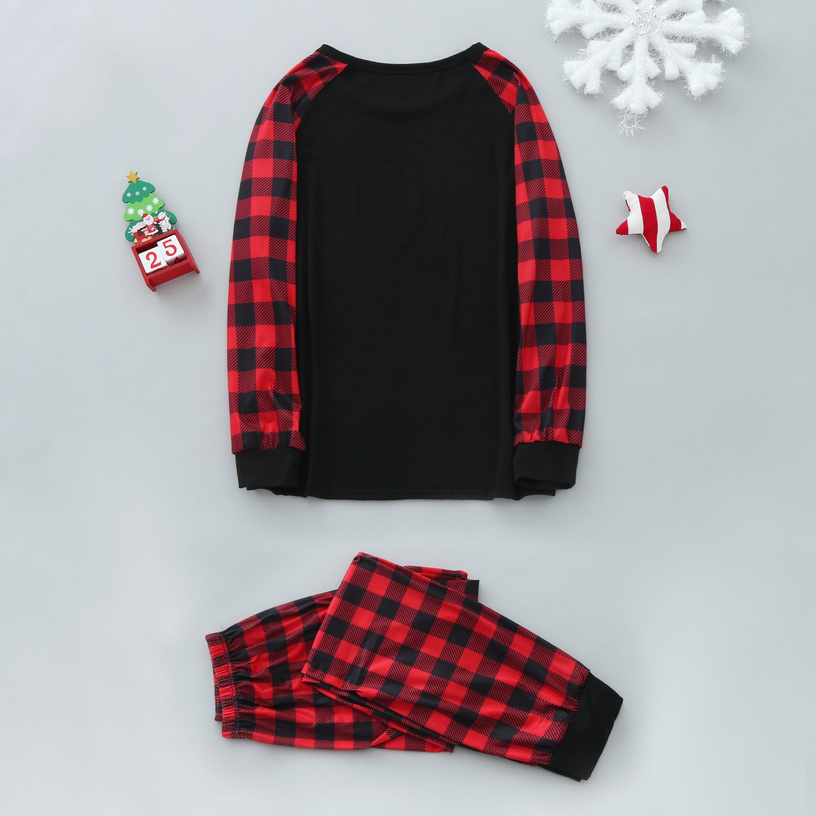 Christmas Tree Starry Plaid Print Long-sleeved Parent-child Outfit